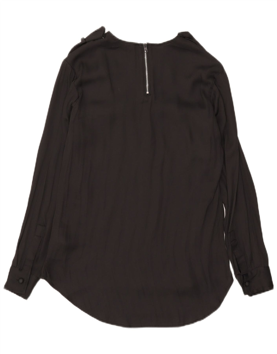 Replay Dame Langærmet Oversized Bluse Top UK 2 2XS Sort Polyester
