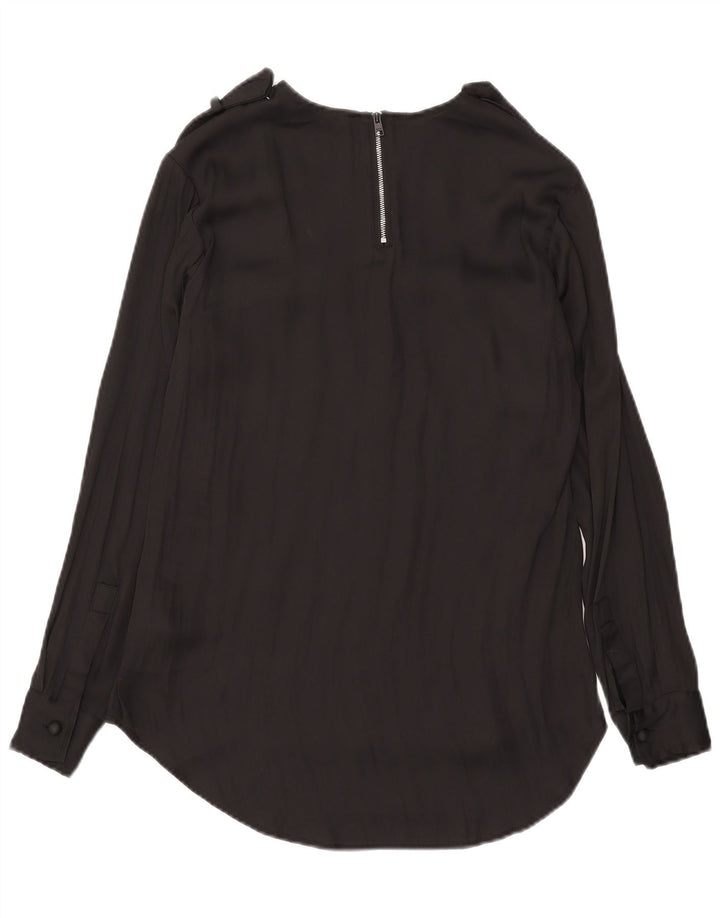Replay Dame Langærmet Oversized Bluse Top UK 2 2XS Sort Polyester