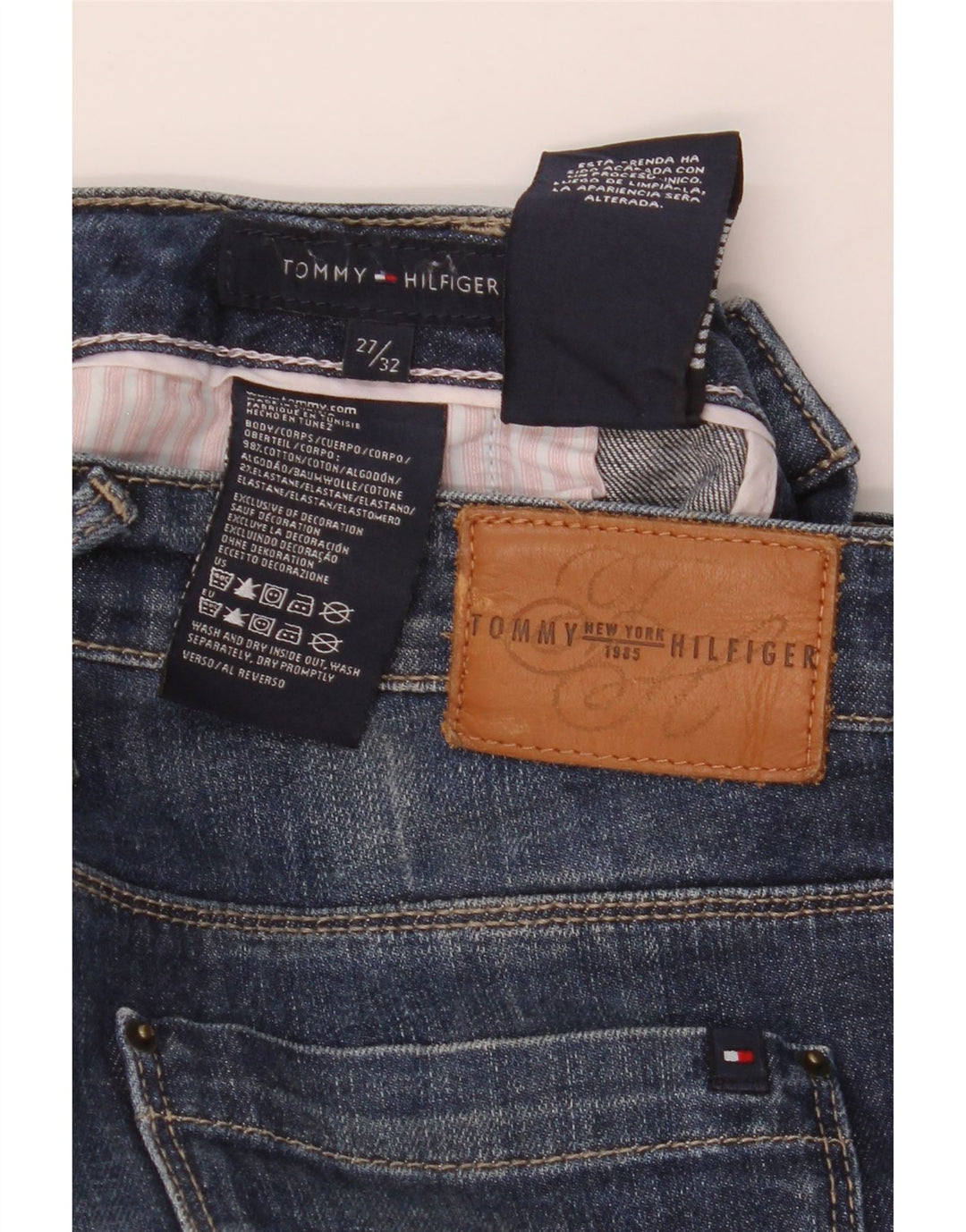 TOMMY HILFIGER Dame Bootcut Jeans W27 L32 Blå Bomuld