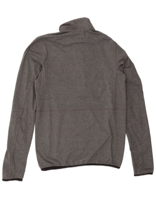 REEBOK Herre Zip Neck Pullover Træningsdragt Top Lille Grå Polyester