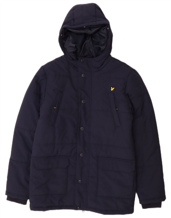 Lyle & Scott drenge polstret hættejakke 15-16 år marineblå polyamid