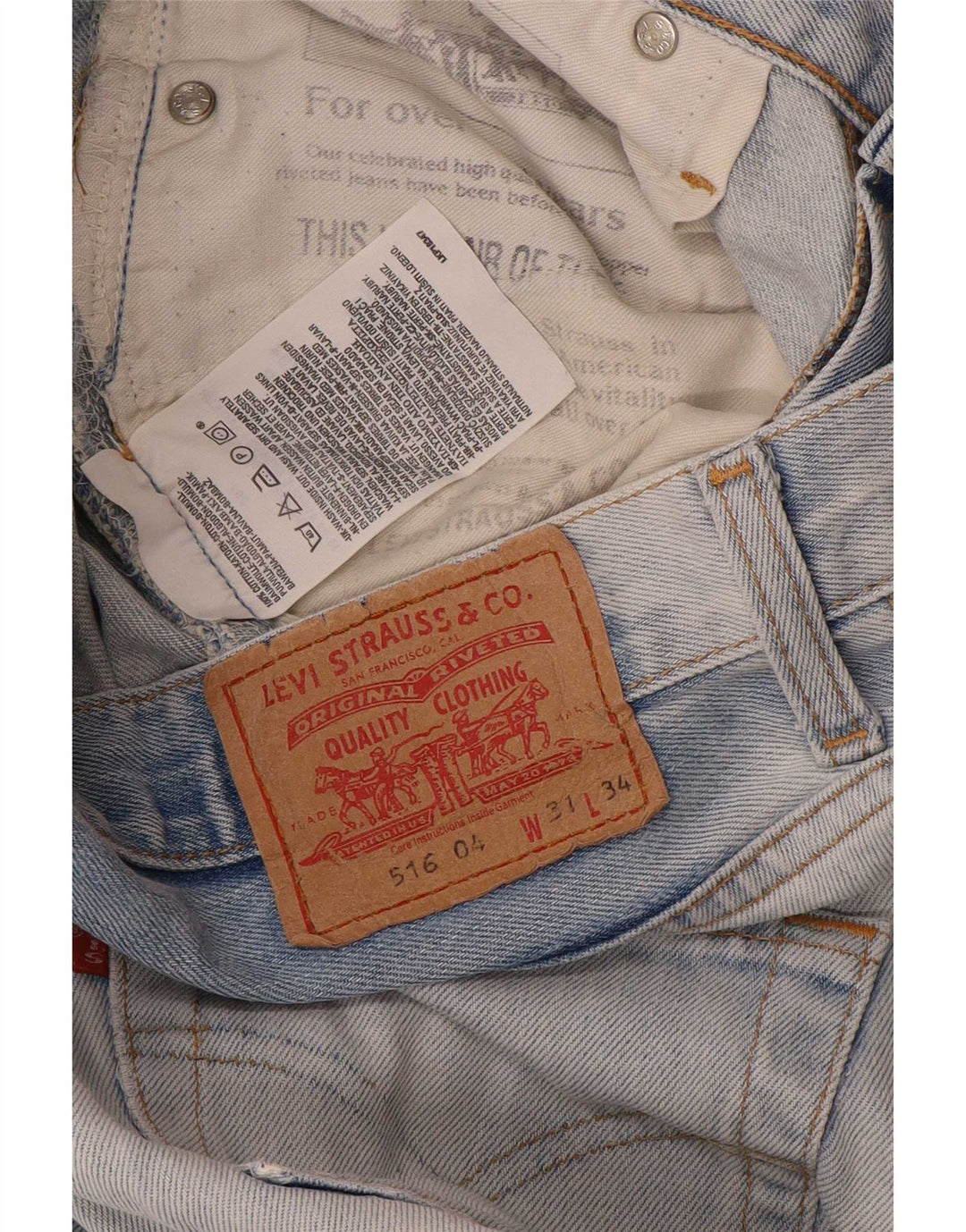 Levi's Herre 516 Straight Jeans W31 L31 Blå Bomuld