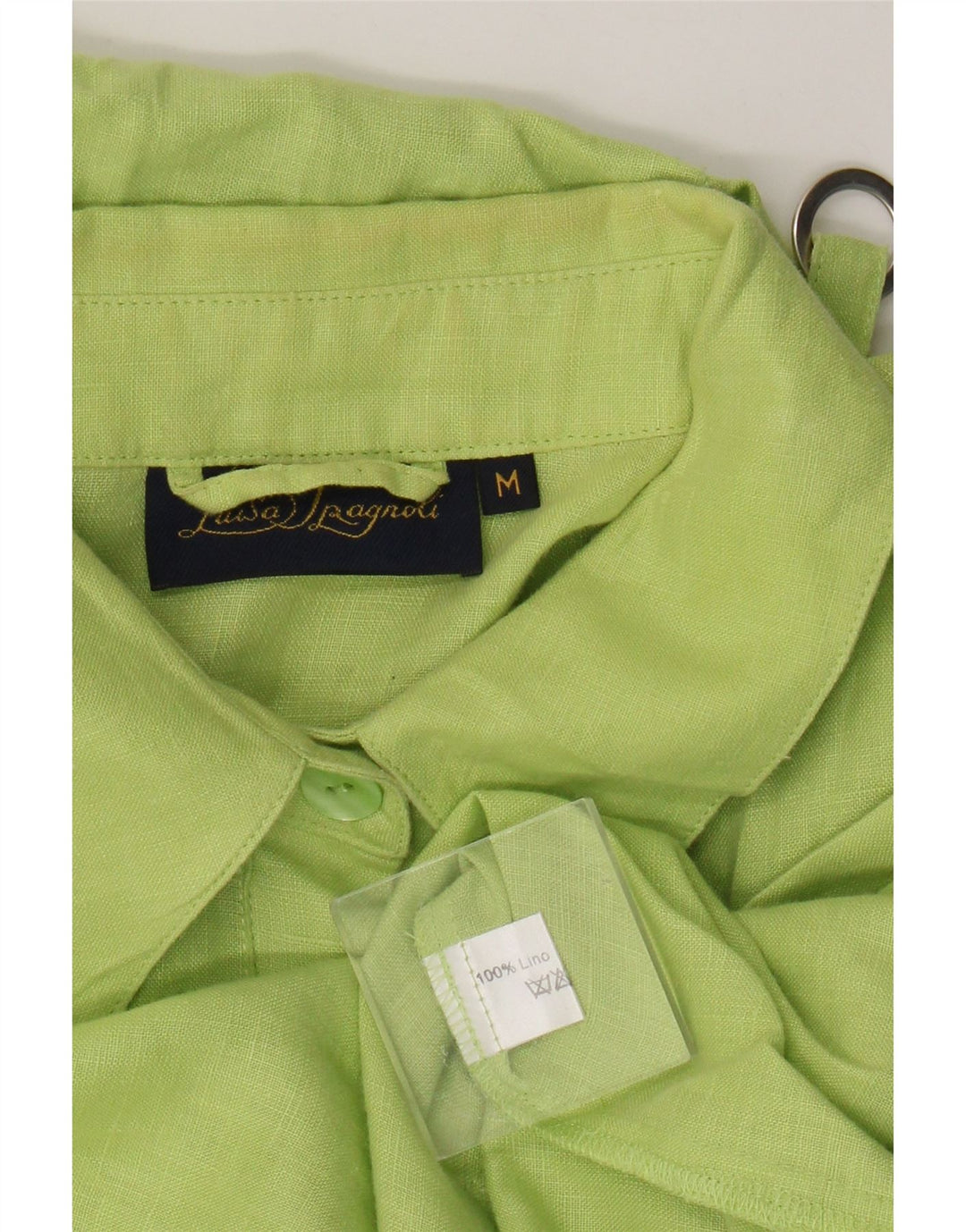 Luisa Spagnoli Dameskjorte UK 14 Medium Green Linen