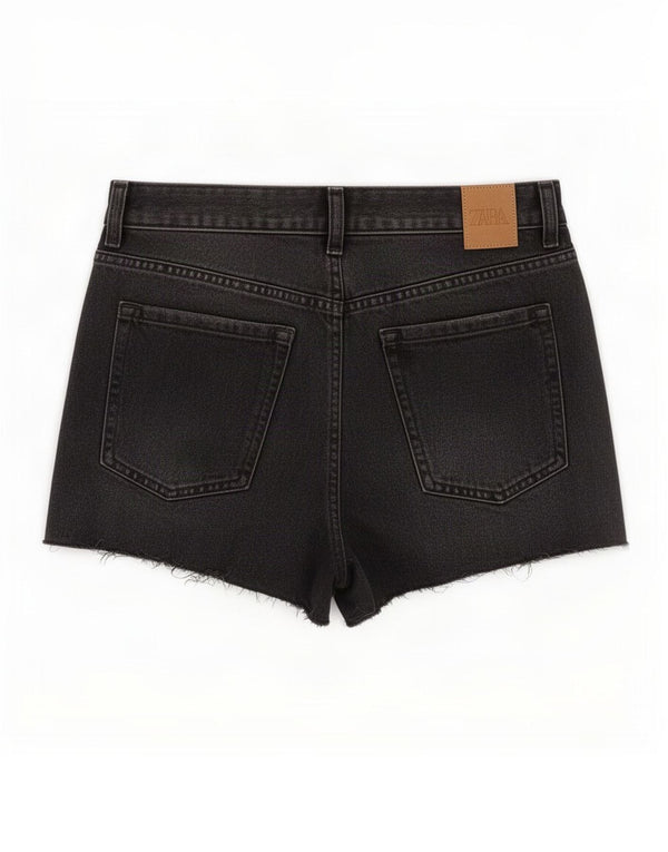 Zara Womens Distressed Denim Shorts EU 38 Small W28 Grå Bomuld