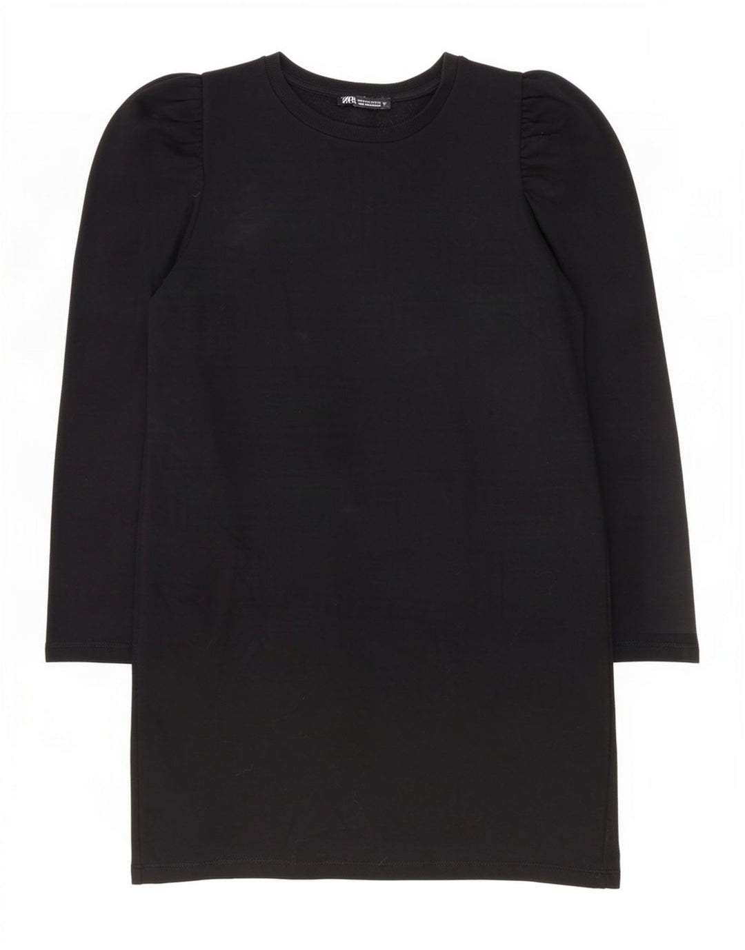 Zara Dame Langærmet Skift Kjole UK 14 Medium Sort Bomuld