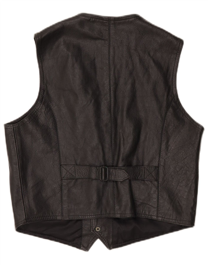 Vintage herre læder vest XS sort læder