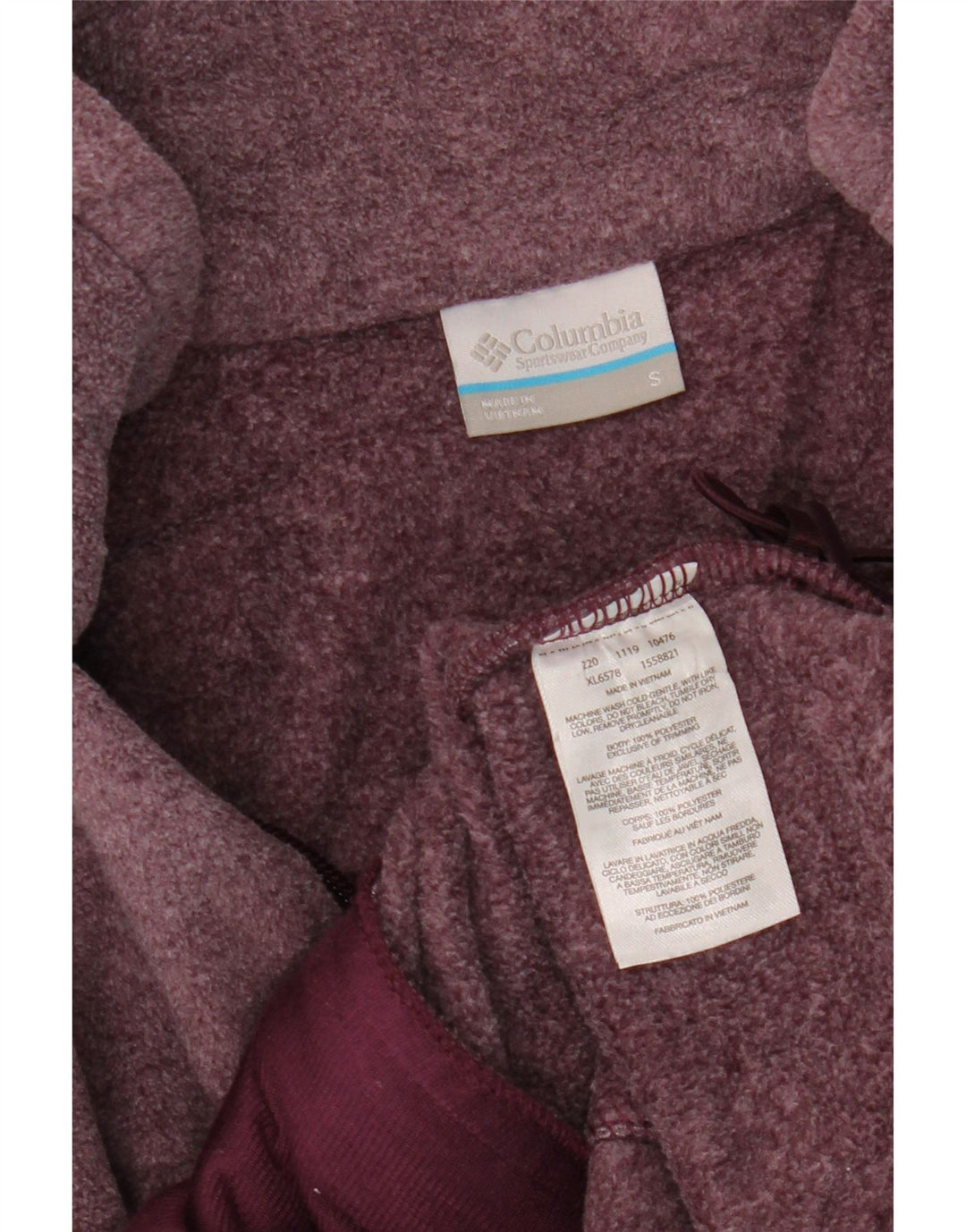 COLUMBIA Fleecejakke til kvinder UK 10 Small Purple Flecked Polyester
