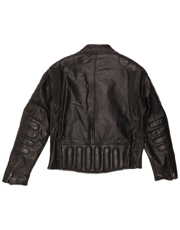 Xelement Herre Læder Biker Jacket UK 40 Stor Sort Læder
