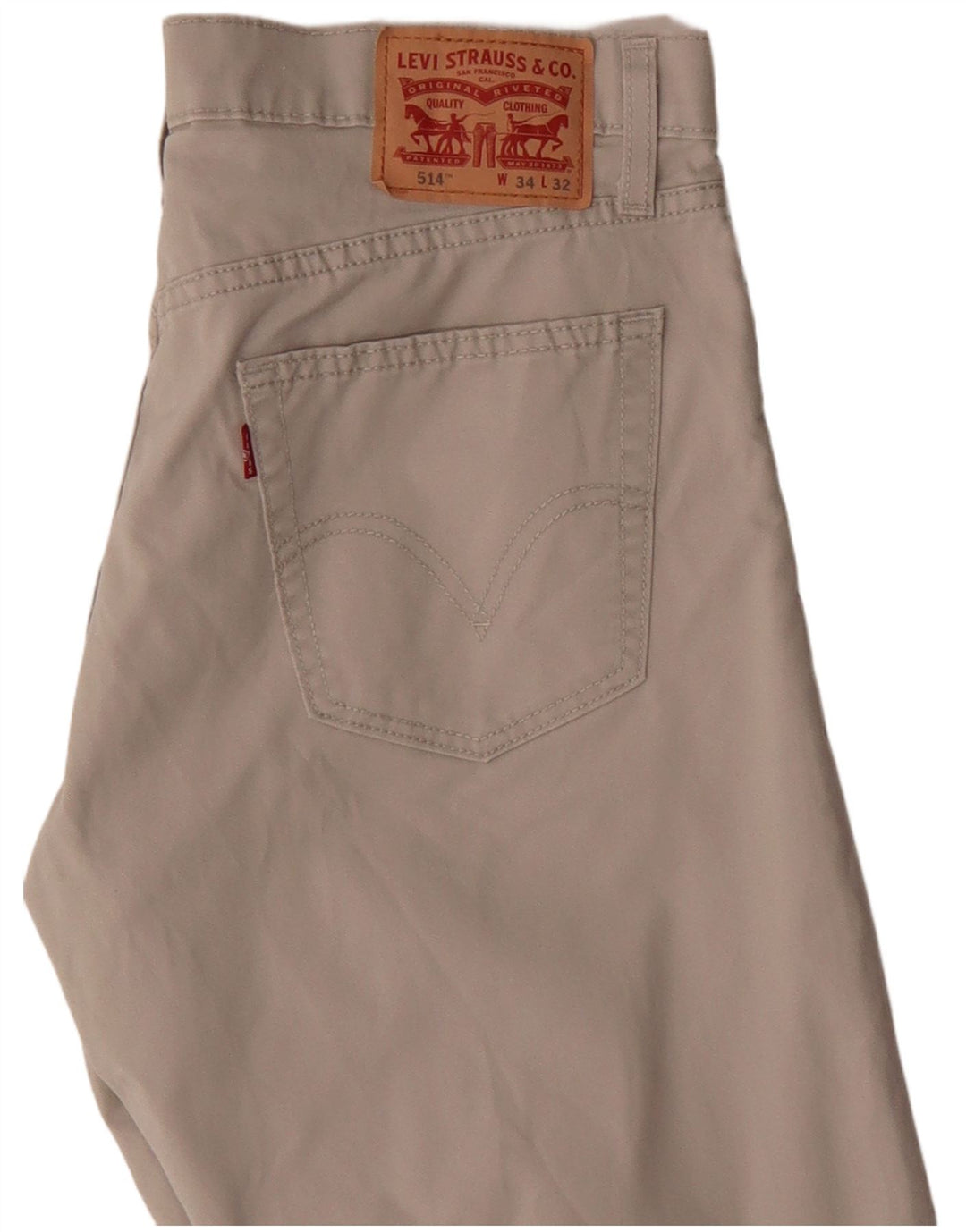 Levi's Herre 514 Straight Casual Bukser W34 L32 Hvid Bomuld