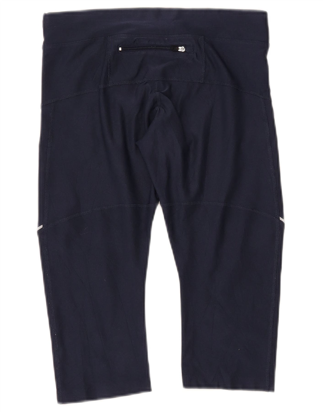 NIKE Dame Dri Fit Capri Leggings UK 10 Small Navy Blue Polyester