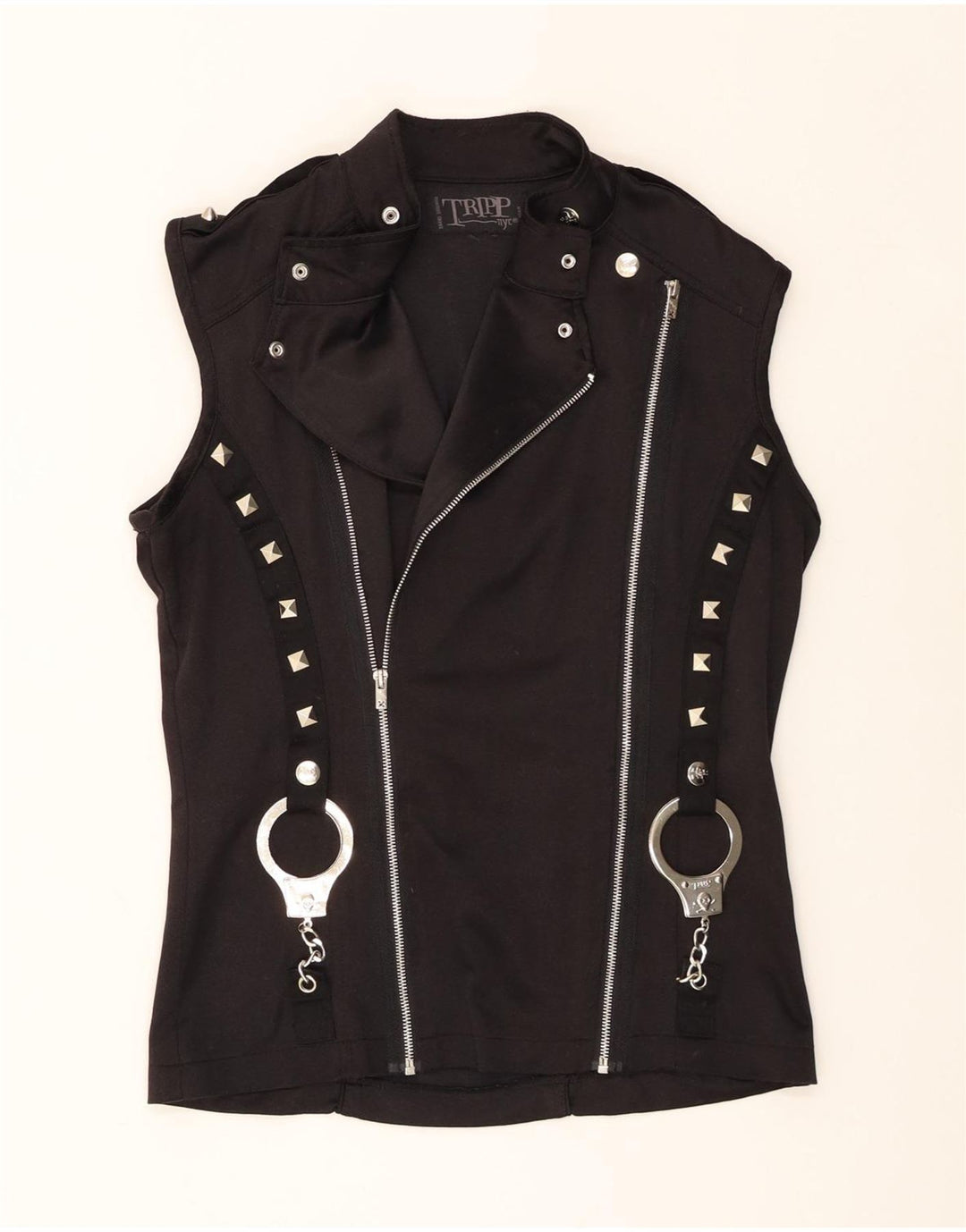 Tripp NYC Herre Biker vest lille sort