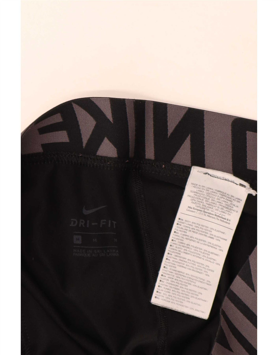 Nike Dame Dri Fit Grafiske Leggings UK 14 Medium Sort Polyester