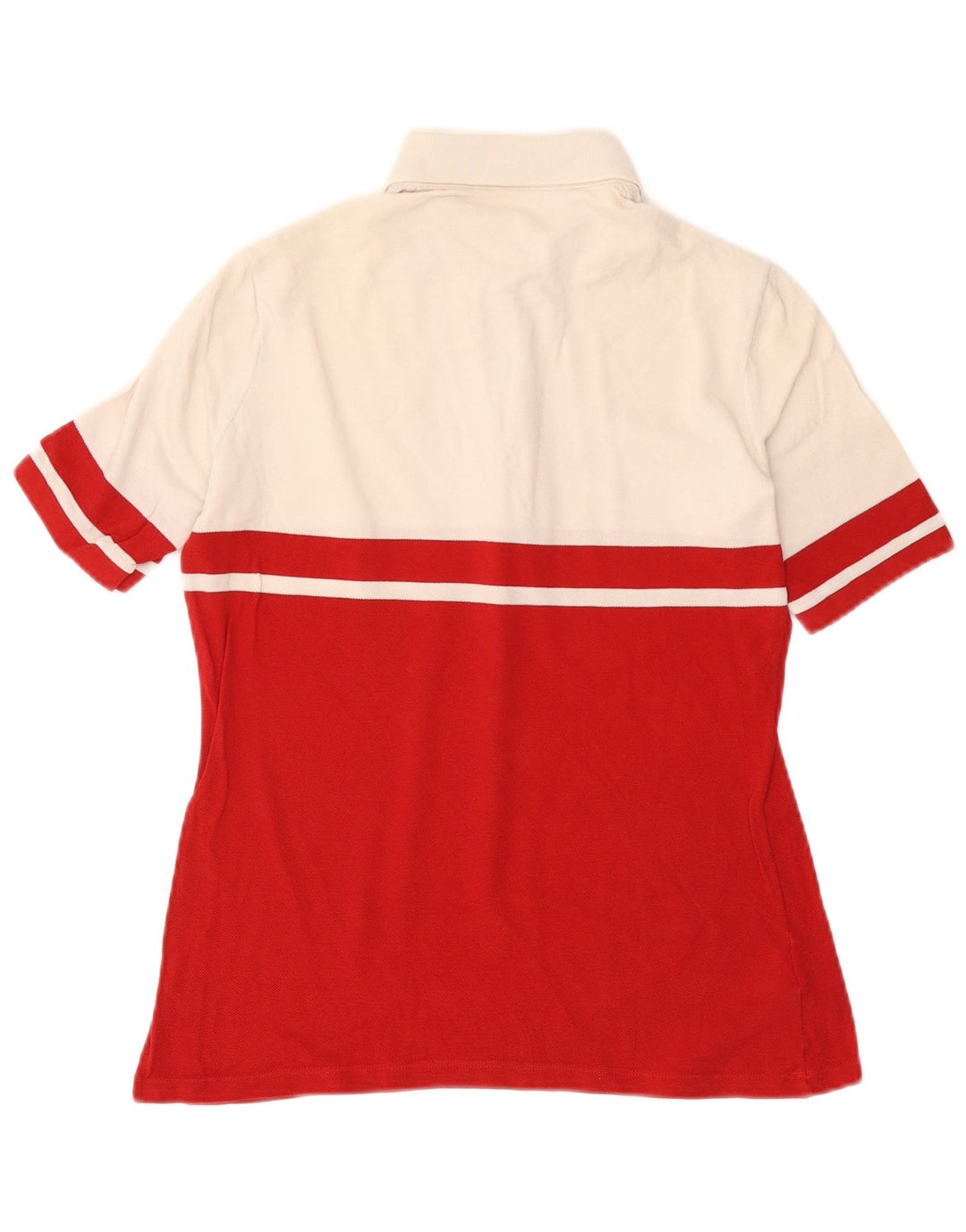LACOSTE Poloshirt til kvinder str. 42 Large Rød Colourblock Bomuld