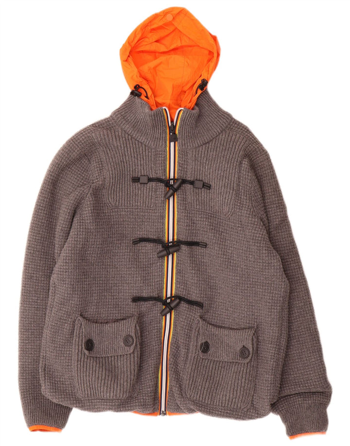 K-WAY Vendbar jakke med hætte til mænd UK 36 Lille grå polyamid