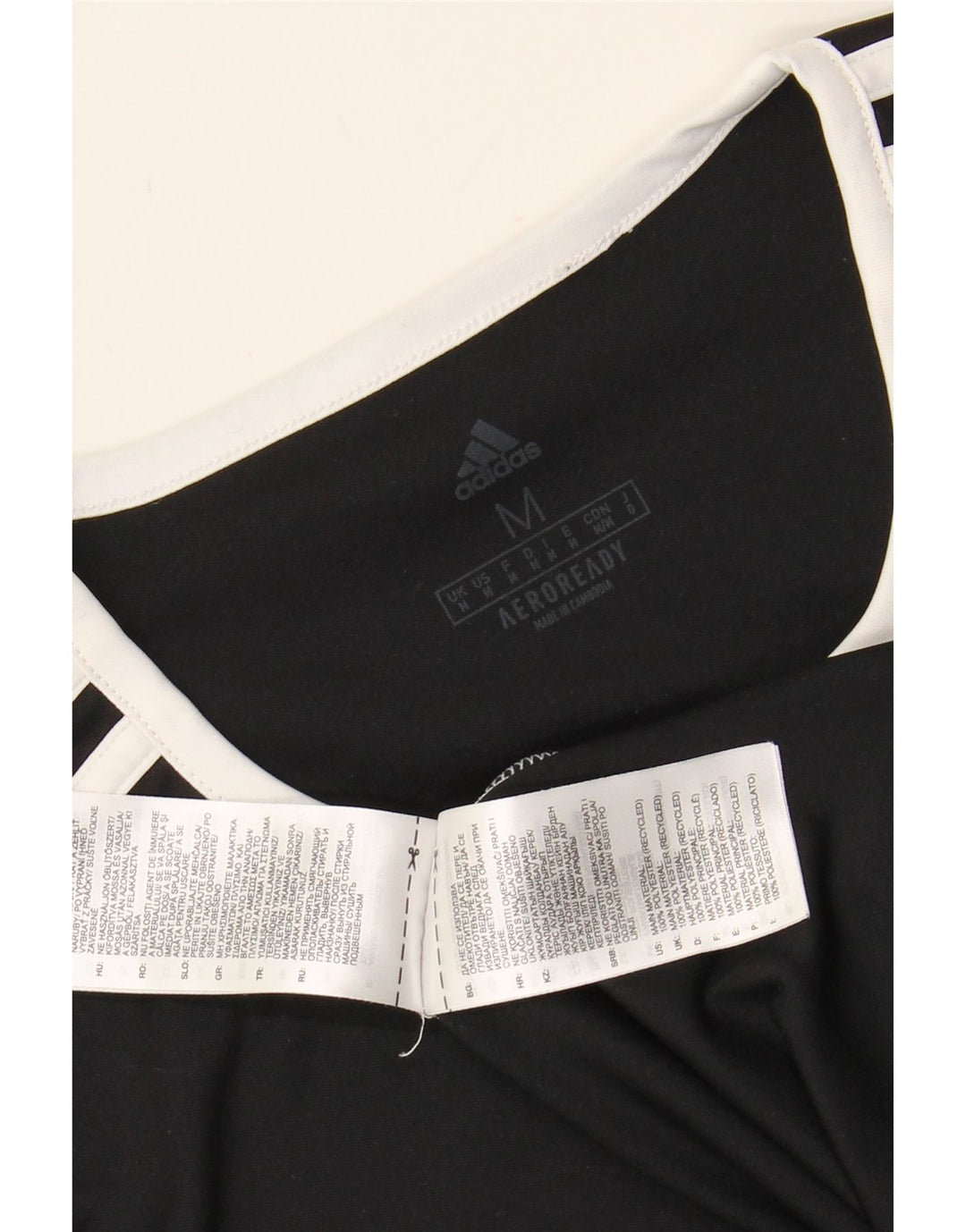 ADIDAS Mens Aeroready T-Shirt Top Medium Black Colourblock Polyester Vintage Adidas and Second-Hand Adidas from Messina Hembry 