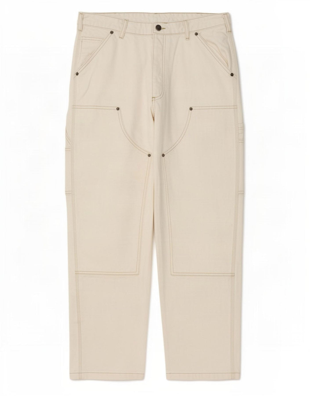 Zara Herre Cargo Straight Jeans EU 42 Large W32 L30 Beige