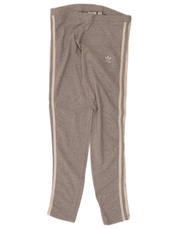 Adidas Dame Leggings UK 10 Små Grå Bomuld