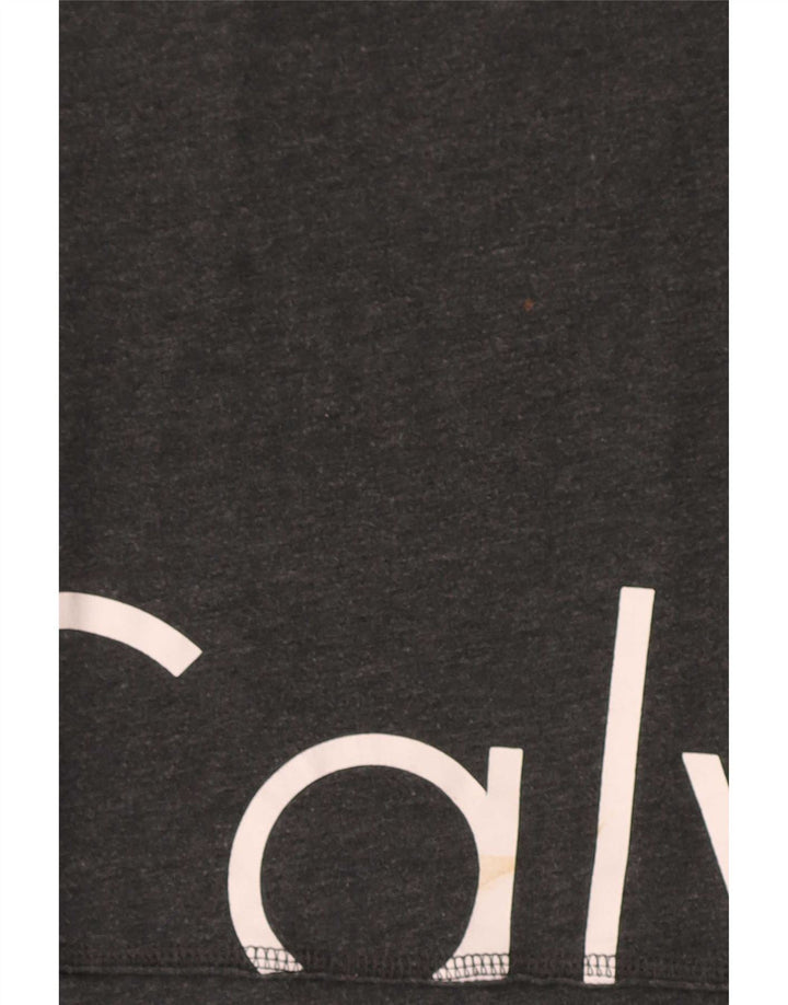 Calvin Klein Dame Performance Graphic T-Shirt Top UK 14 Medium Grey