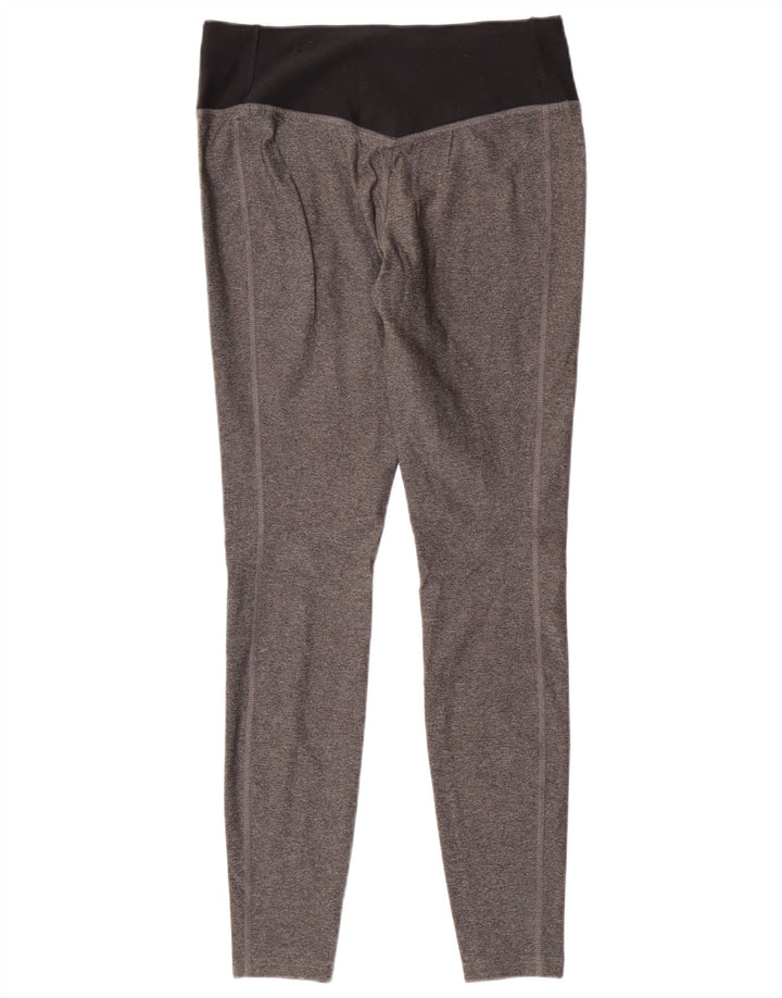 NIKE Dame Dri Fit Leggings UK 12 Medium Grey Colourblock Polyester