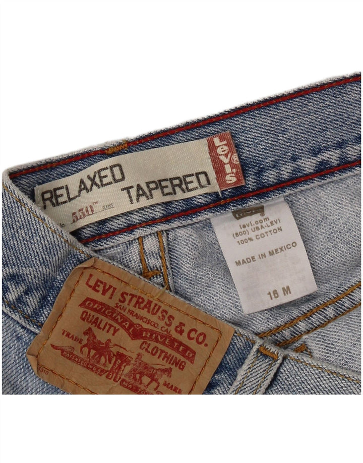 LEVI'S Womens 550 denimshorts med høj talje afslappet pasform US 16 2XL W34 Blå