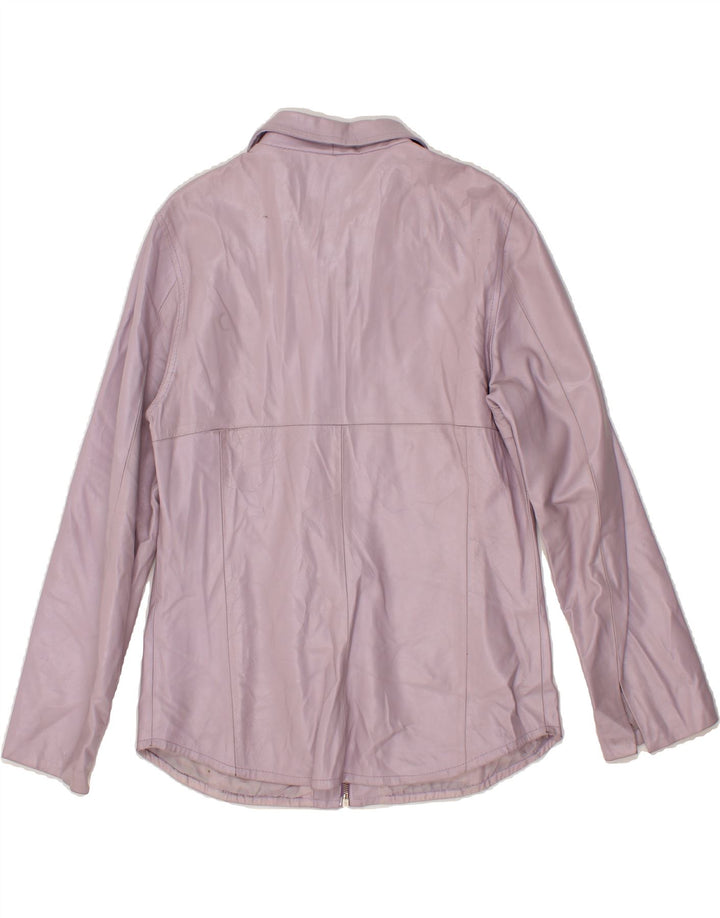 VINTAGE Womens Leather Jacket IT 48 XL Purple Leather Vintage Vintage and Second-Hand Vintage from Messina Hembry 