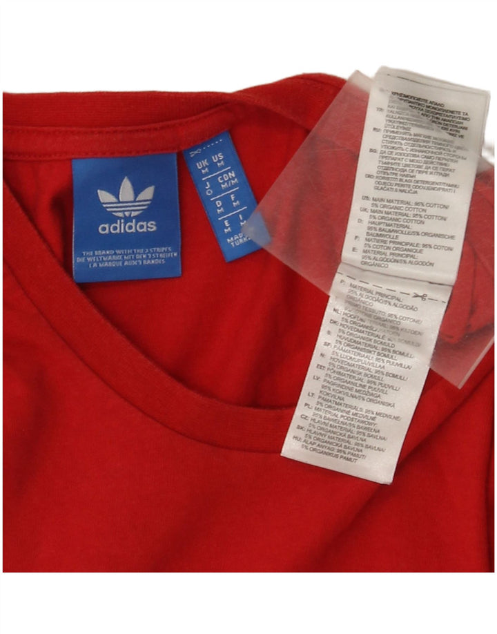 Adidas Herre grafisk T-shirt Top Medium Rød Bomuld