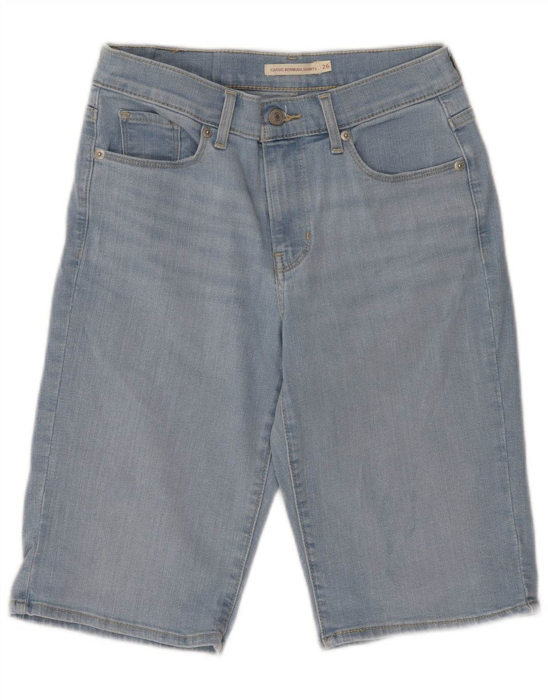 LEVI'S Klassiske Bermuda-denimshorts til kvinder W26 Små blå bomuld
