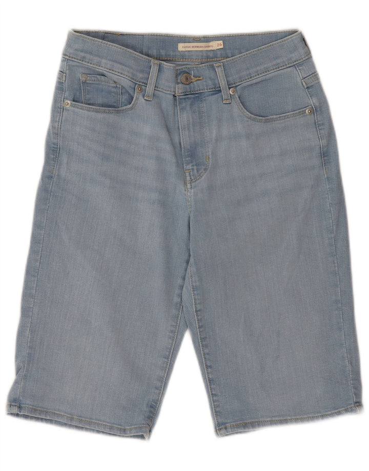 LEVI'S Klassiske Bermuda-denimshorts til kvinder W26 Små blå bomuld