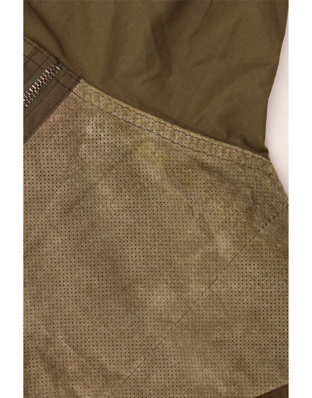 LA MATTA Herre ruskindsjakke UK 40 Large Khaki Colourblock Læder