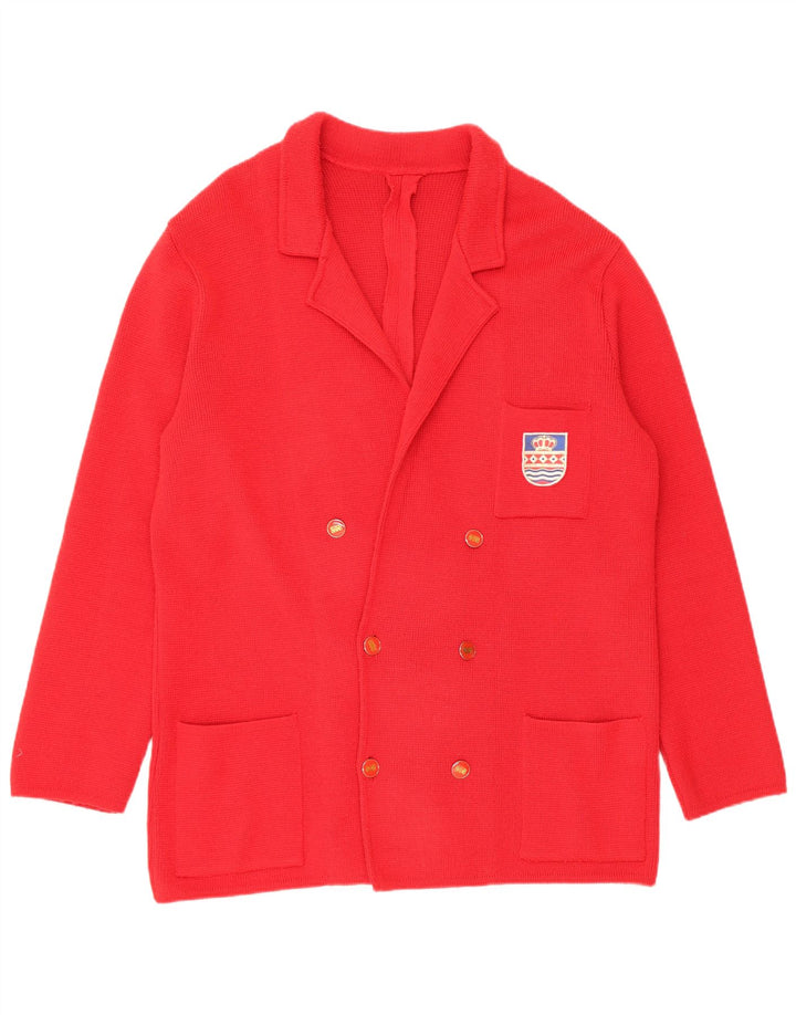 Vintage Dame Dobbeltradet Blazer Jacket UK 16 Large Red