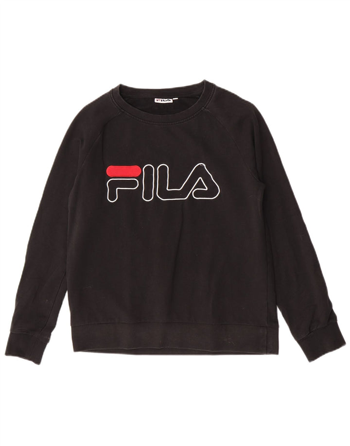 Fila Dame Grafisk Sweatshirt Jumper Lille sort bomuld