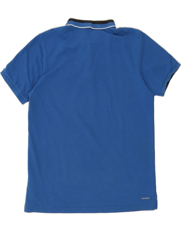 ADIDAS Mens Climalite Polo Shirt Medium Blue Cotton Vintage Adidas and Second-Hand Adidas from Messina Hembry 
