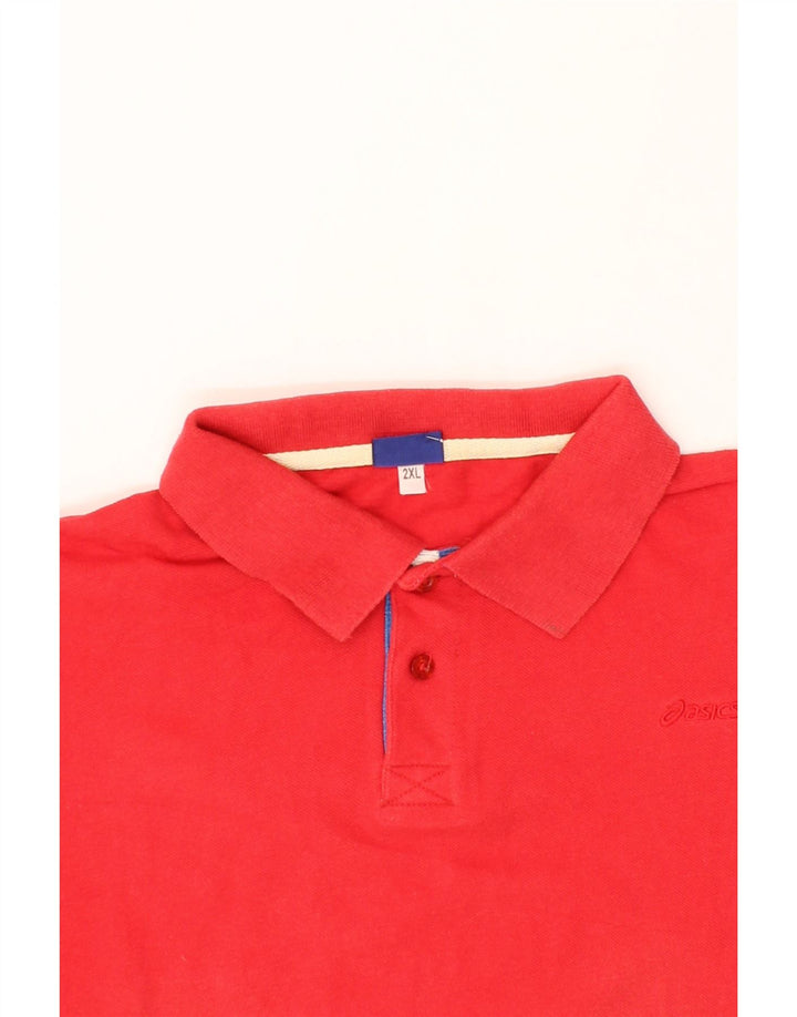 ASICS Mens Polo Shirt 2XL Red Cotton Vintage Asics and Second-Hand Asics from Messina Hembry 