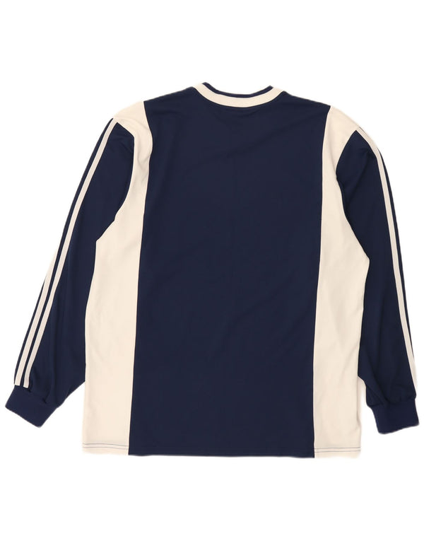 Adidas Herre Regular Fit Top Langærmet XL Navy Blue Colourblock Sports
