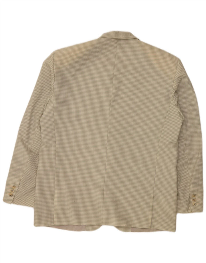 Chelsea Herre 2-knaps blazerjakke IT 54 2XL Beige Gingham Virgin Wool
