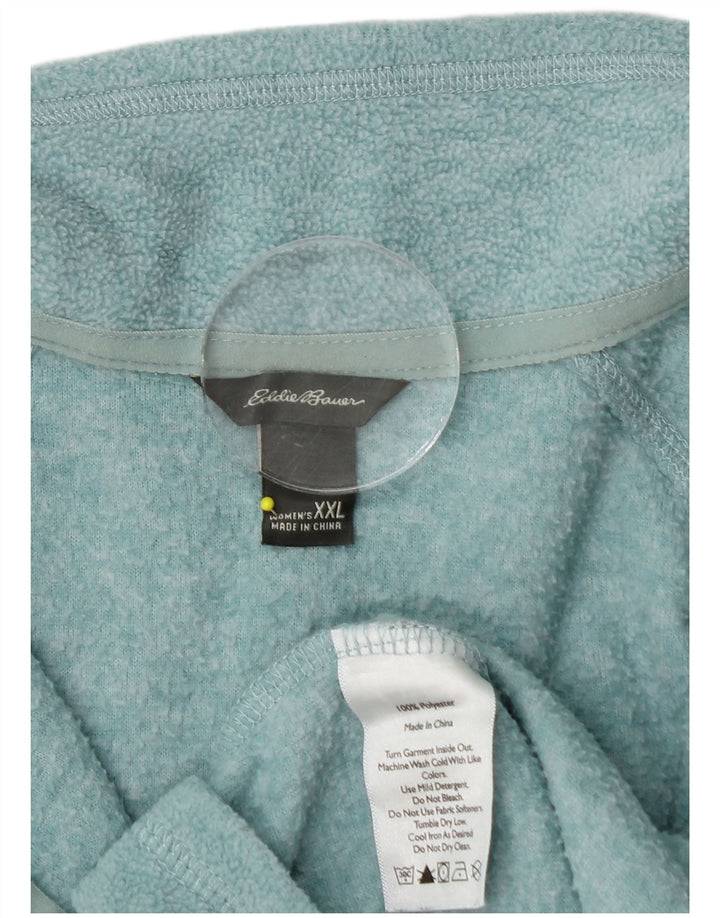 EDDIE BAUER Fleecetrøje med lynlås til kvinder UK 20 2XL turkis polyester
