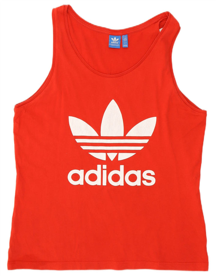 Adidas Herre Grafisk Vest Top Stor Rød Bomuld