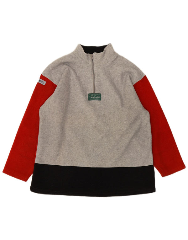 Vintage fleecetrøje med lynlås til drenge 13-14 år Grå Colourblock Sports