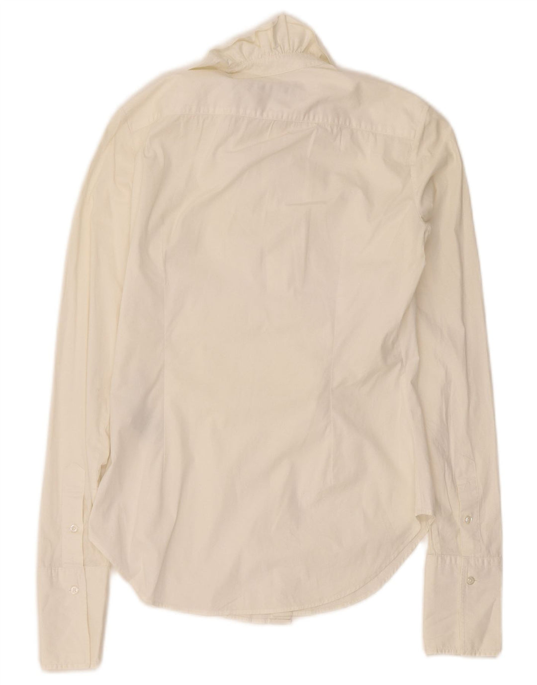 Ralph Lauren Dame Flæse Front Shirt US 6 Medium White Bomuld