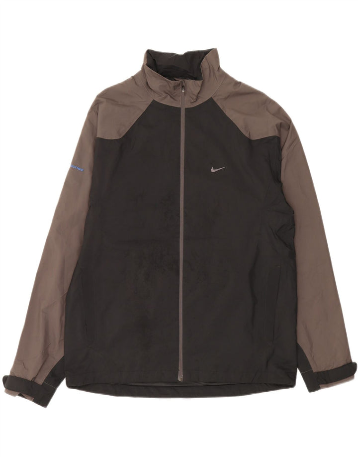 Nike grafisk regnjakke til mænd UK 39/41 Medium Black Colourblock Polyester