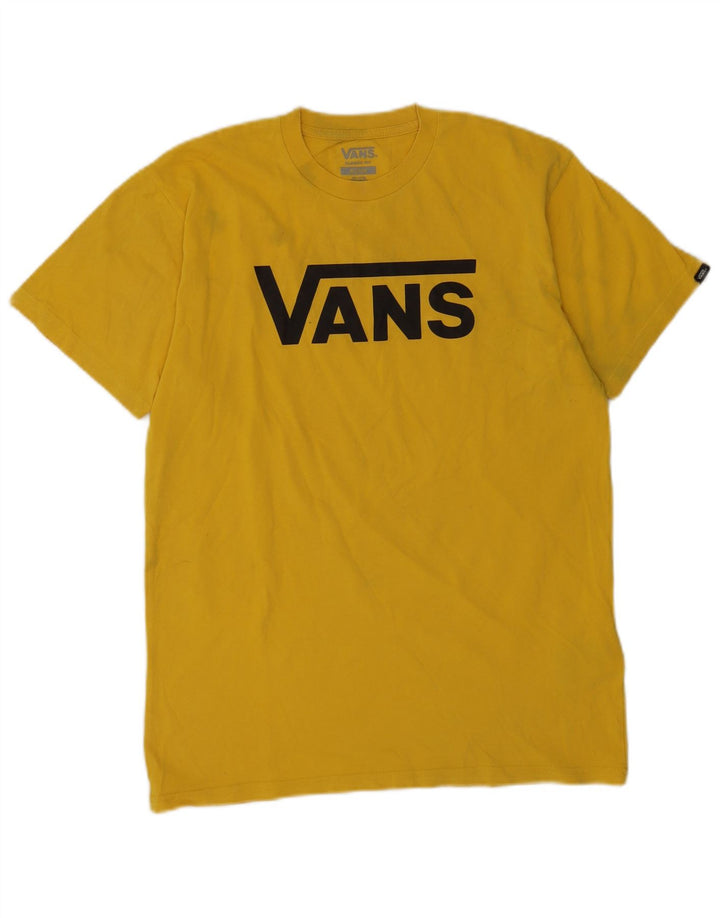 Vans Herre Classic Fit Grafisk T-Shirt Top Medium Gul Bomuld
