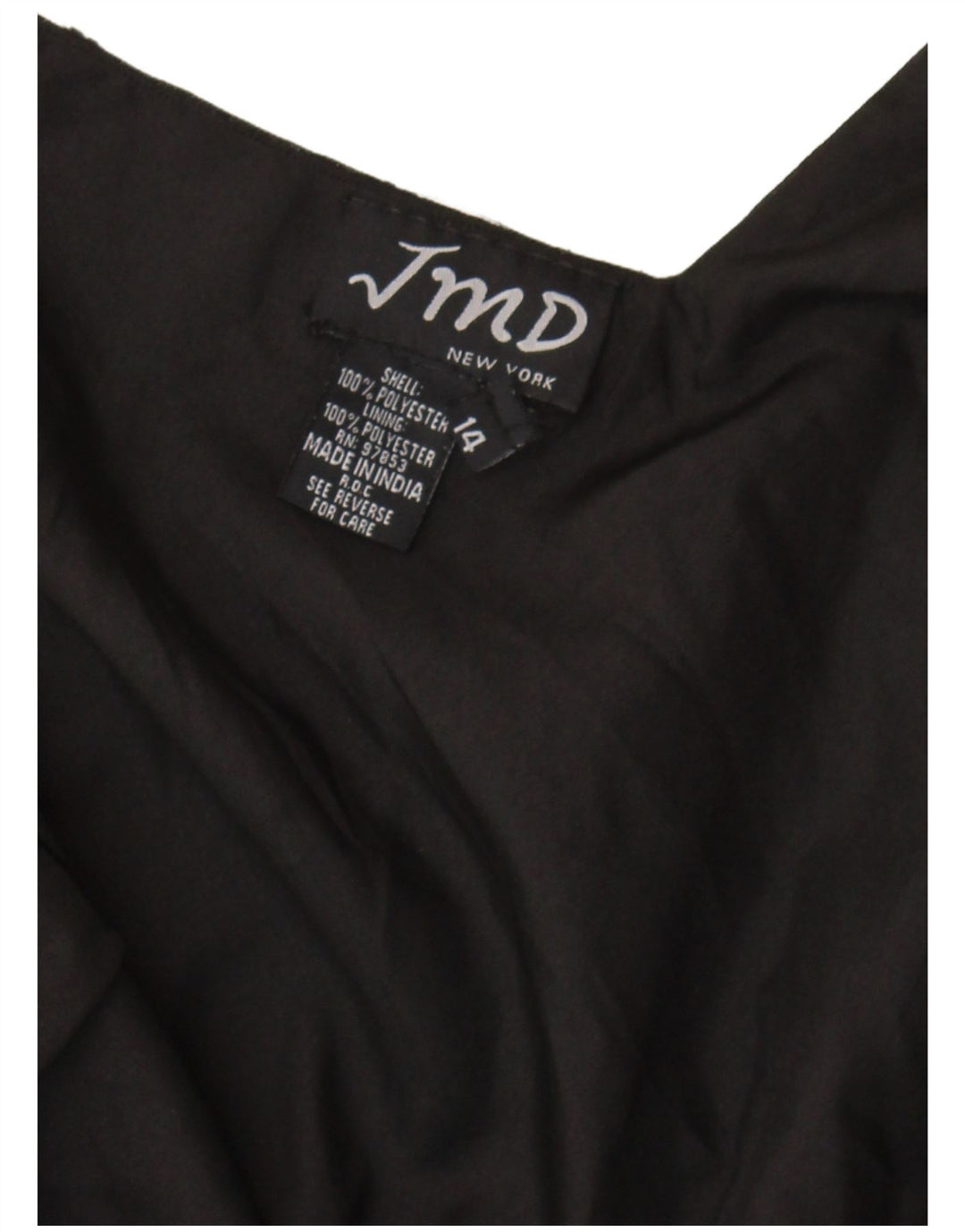 JMD Womens Asymmetrisk Slip Dress UK 12 Medium Black Polyester