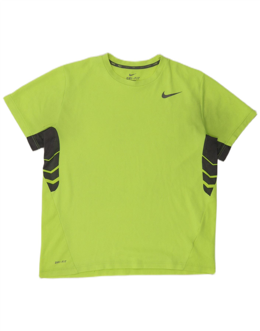 Nike Herre Dri Fit T-shirt Top XL Grøn Colourblock Polyester