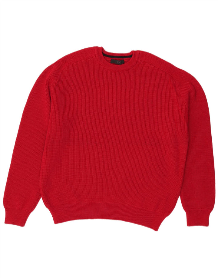 TCM Herre Crew Neck Jumper Sweater Large Rød Uld