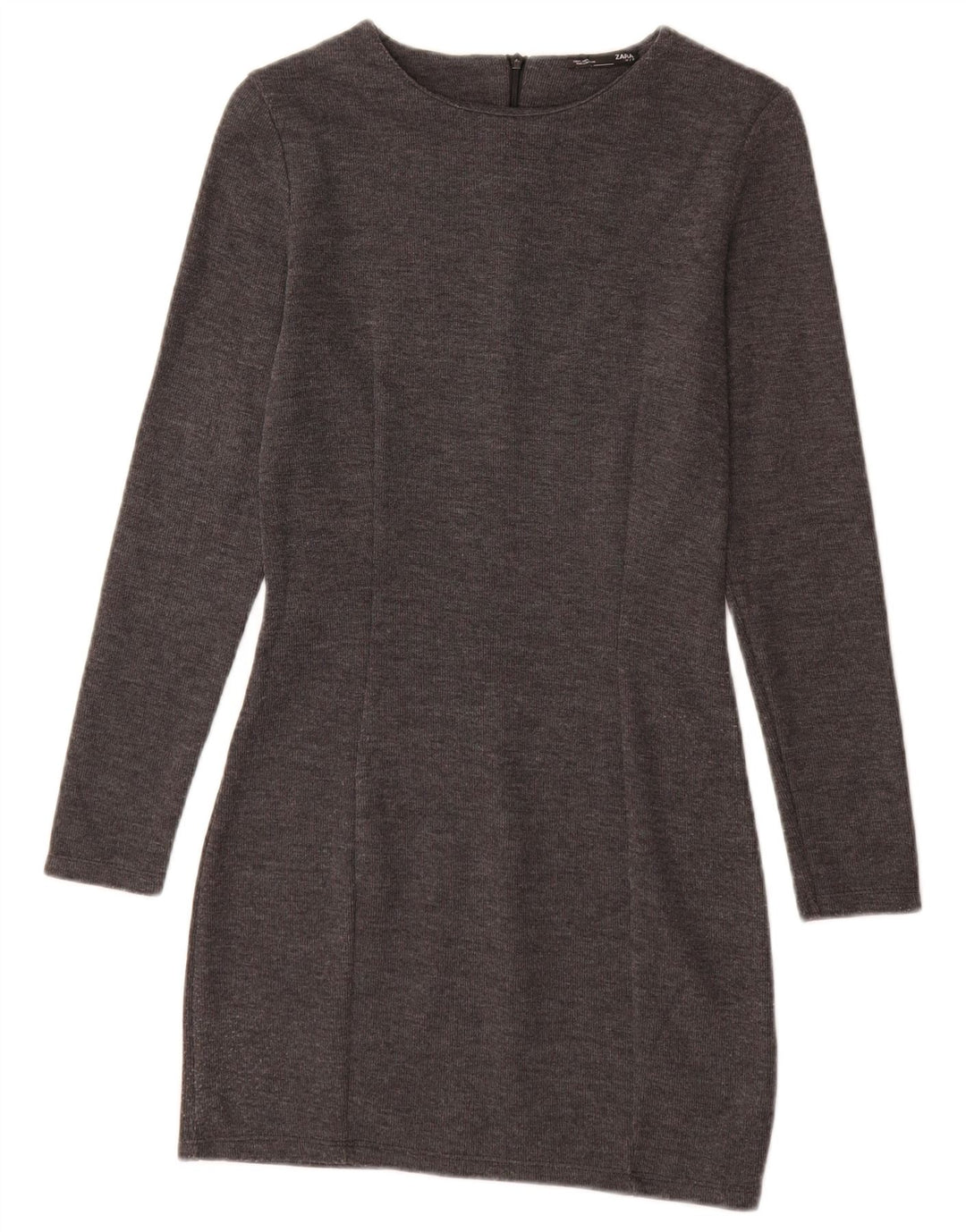 Zara Dame Jumper Dress UK 8 Lille Grå Bomuld