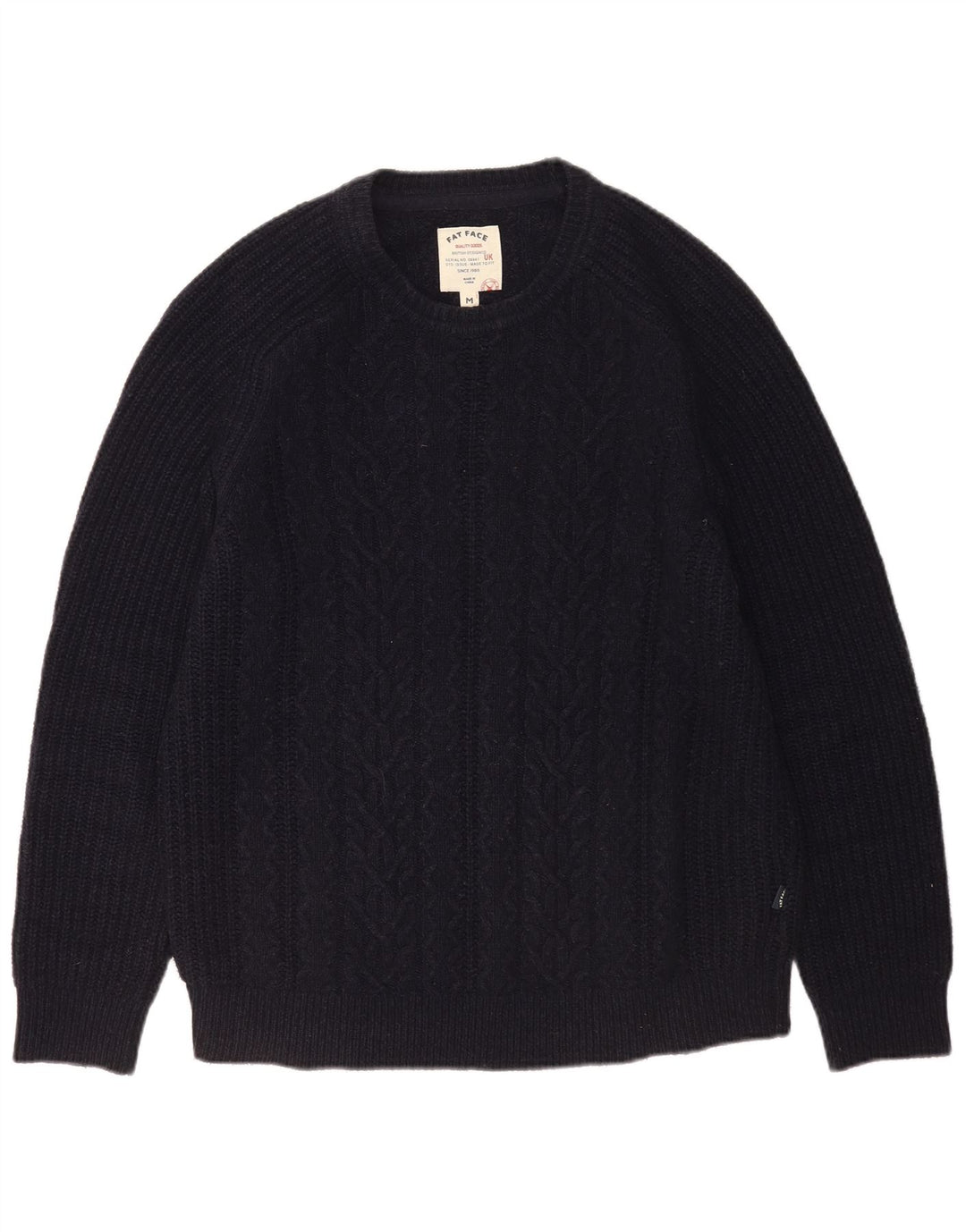 Fedt ansigt til mænd med rund hals sweater mellem marineblå uld