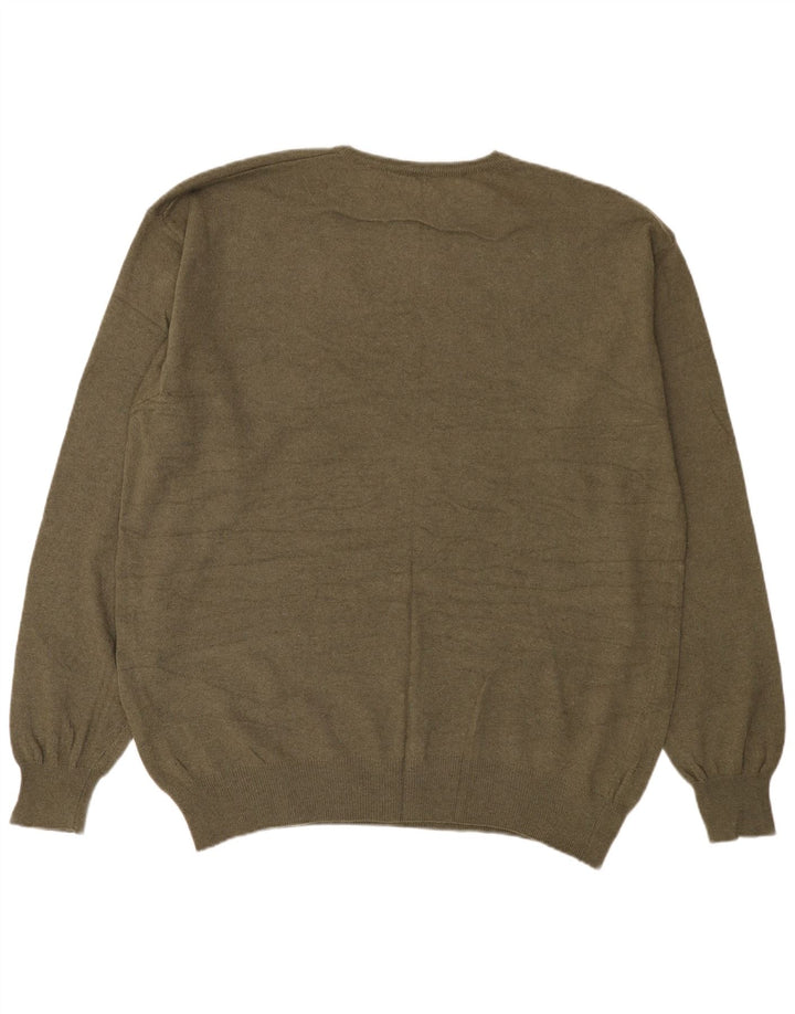 Kappa Herre Crew Neck Jumper Sweater 3XL Khaki Wool
