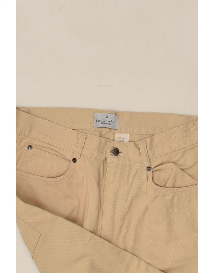 TRUSSARDI Boys Straight Jeans 15-16 Years W30 L24  Beige Cotton | Vintage Trussardi | Thrift | Second-Hand Trussardi | Used Clothing | Messina Hembry 
