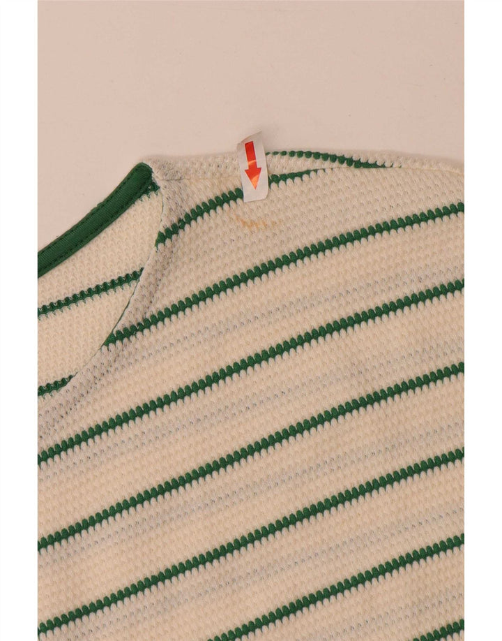 Phase Eight Dame Top 3/4 ærmer UK 12 Medium Hvid stribet bomuld