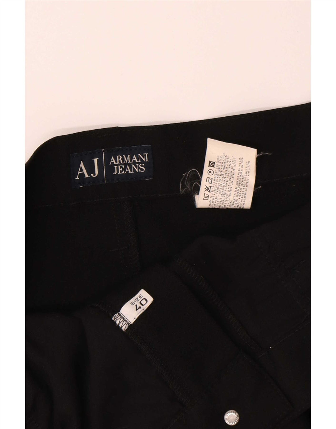 Armani Lige Casual bukser til mænd W40 L29 sort polyester